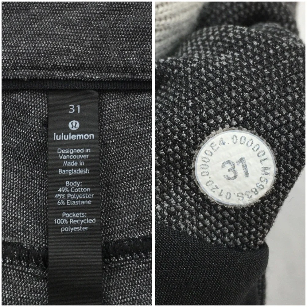 Lululemon ABC Pant Slim Mens 31 Tech Canvas Gray 5 Pocket Stretch Trousers